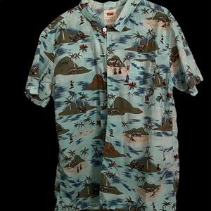 Men’s Levi Hula Surfing Hawaiian Shirt